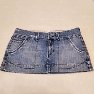 Hollister Vintage Y2K 3 Distressed Denim Mini Skirt